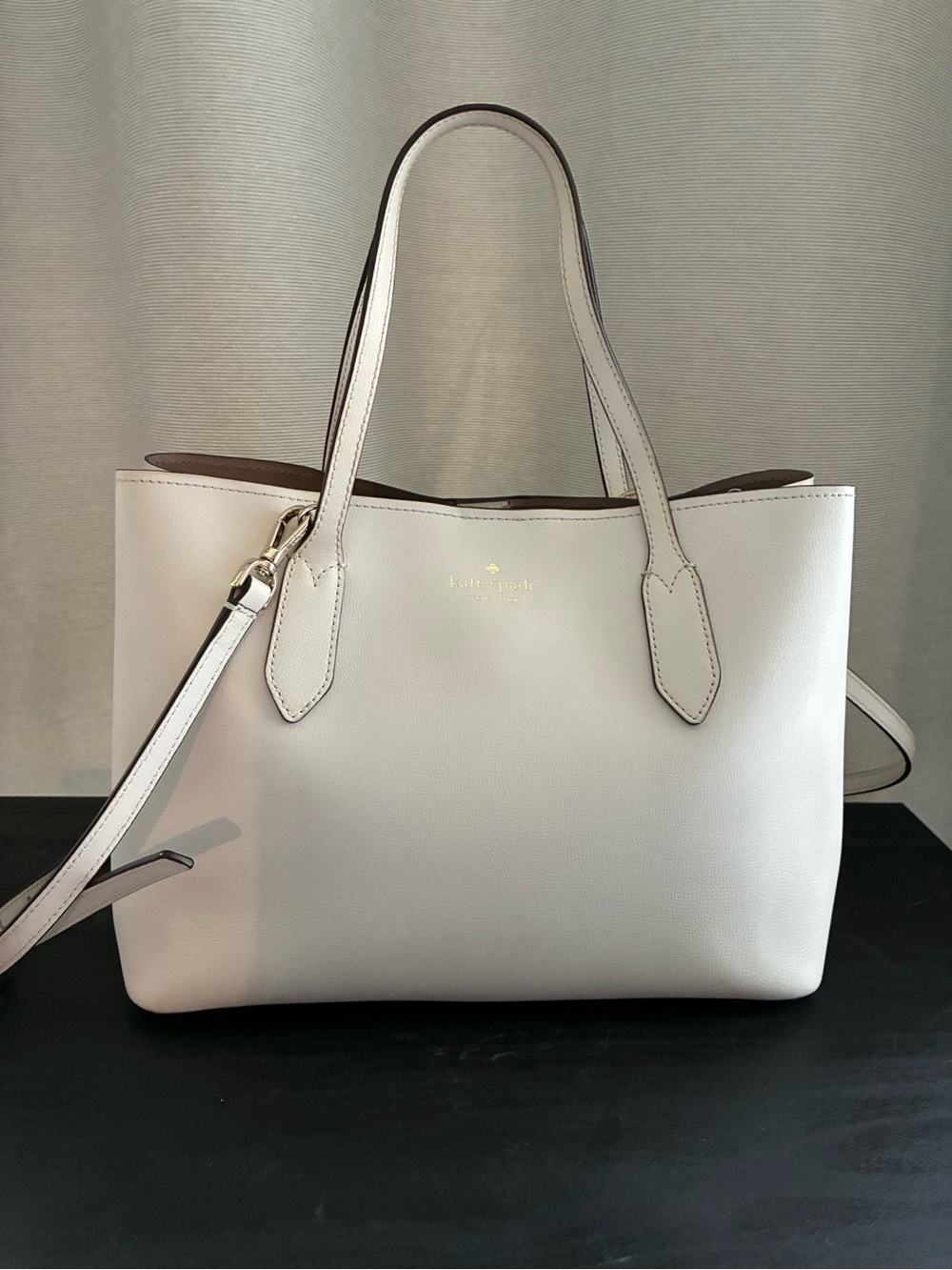kate spade Cream Leather Tote with Shoulder Strap